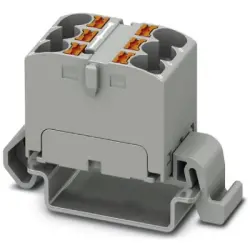 Distribution block, push-in connection, 0.2-6.0 mm², 6 pole, 32 A, 6 kV, gray, 3273658