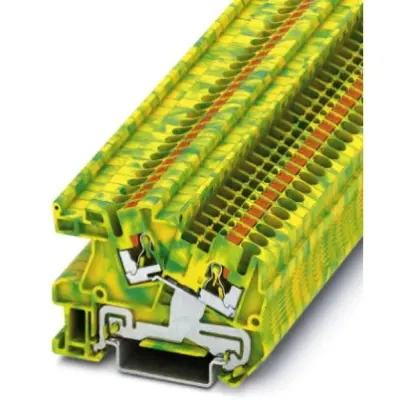 Protective conductor terminal, push-in connection, 0.14-4.0 mm², 24 A, 8 kV, yellow/green, 3213962 - 1