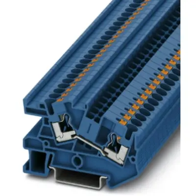 Installation terminal block, push-in connection, 0.2-6.0 mm², 2 pole, 32 A, 6 kV, blue, 3213971 - 1