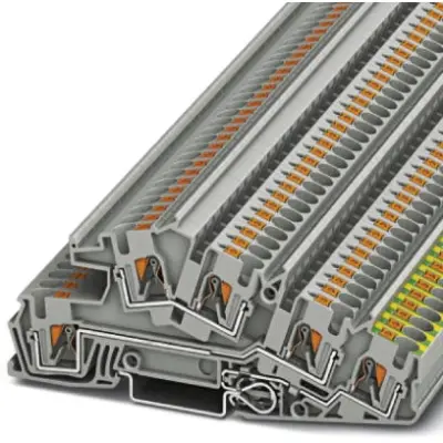 Protective conductor terminal, push-in connection, 0.2-6.0 mm², 28 A, 6 kV, gray, 3214050 - 1
