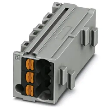 Shunting honeycomb, push-in connection, 0.14-2.5 mm², 1 pole, 17.5 A, 6 kV, black/gray, 3270424 - 1