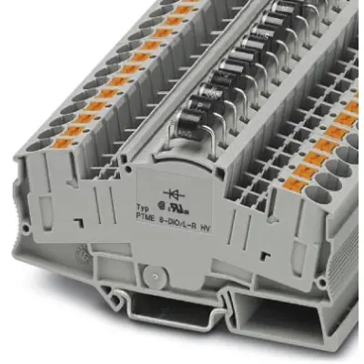 Component terminal block, push-in connection, 0.5-10 mm², 2 pole, 5 A, 8 kV, gray, 3035697 - 1