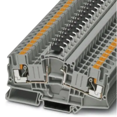 Component terminal block, push-in connection, 0.5-10 mm², 2 pole, 5 A, 8 kV, gray, 3035698 - 1