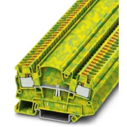 Protective conductor terminal, push-in connection, 0.2-6.0 mm², 2 pole, 6 kV, yellow/green, 3212154