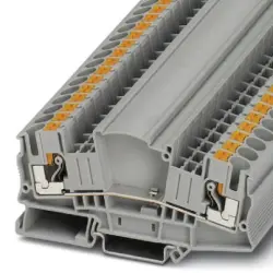 Through terminal block, push-in connection, 0.5-10 mm², 2 pole, 41 A, 8 kV, gray, 3212183