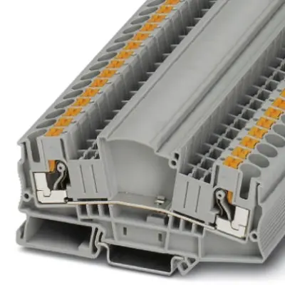 Through terminal block, push-in connection, 0.5-10 mm², 2 pole, 41 A, 8 kV, gray, 3212183 - 1