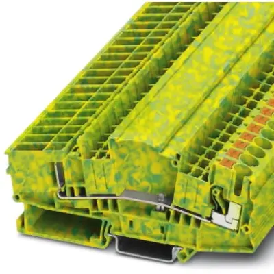 Protective conductor terminal, push-in connection, 0.5-10 mm², 2 pole, 6 kV, yellow/green, 3212302 - 1