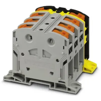 High current terminal, plug-in connection, 25-95 mm², 4 pole, 232 A, 8 kV, black, 3260128 - 1
