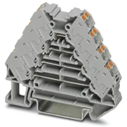 Shunting distributor, push-in connection, 0.14-2.5 mm², 2 pole, 10 A, 6 kV, gray, 3270117