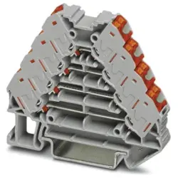 Shunting distributor, push-in connection, 0.14-2.5 mm², 2 pole, 10 A, 6 kV, gray, 3270121