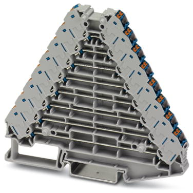 Shunting distributor, push-in connection, 0.14-2.5 mm², 2 pole, 8 A, 4 kV, gray, 3270233 - 1