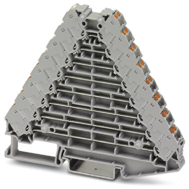 Shunting distributor, push-in connection, 0.14-2.5 mm², 2 pole, 8 A, 4 kV, gray, 3270140 - 1