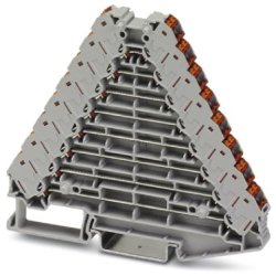 Shunting distributor, push-in connection, 0.14-2.5 mm², 2 pole, 8 A, 4 kV, gray, 3270231