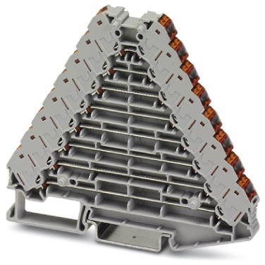 Shunting distributor, push-in connection, 0.14-2.5 mm², 2 pole, 8 A, 4 kV, gray, 3270231 - 1