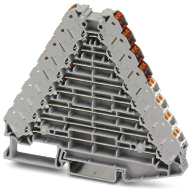 Shunting distributor, push-in connection, 0.14-2.5 mm², 2 pole, 8 A, 4 kV, gray, 3270137 - 1