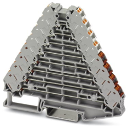 Shunting distributor, push-in connection, 0.14-2.5 mm², 2 pole, 8 A, 4 kV, gray, 3270133
