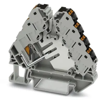 Potential distributor, push-in connection, 0.14-2.5 mm², 2 pole, 17.5 A, 4 kV, black/gray, 3270158 - 1