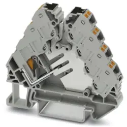 Potential distributor, push-in connection, 0.14-2.5 mm², 2 pole, 24 A, 4 kV, gray, 3270138