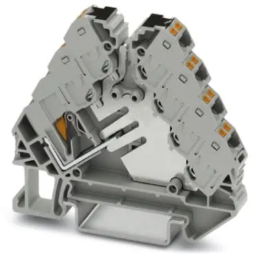 Potential distributor, push-in connection, 0.14-2.5 mm², 2 pole, 24 A, 4 kV, gray, 3270138 - 1