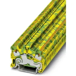 Protective conductor terminal, push-in connection, 0.14-1.5 mm², 2 pole, 6 kV, yellow/green, 3214563