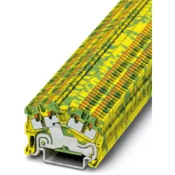 Protective conductor terminal, push-in connection, 0.14-1.5 mm², 4 pole, 6 kV, yellow/green, 3214644