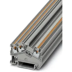 Through terminal block, push-in connection, 0.14-1.5 mm², 3 pole, 17.5 A, 6 kV, gray, 3214589