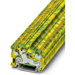 Protective conductor terminal, push-in connection, 0.14-1.5 mm², 3 pole, 6 kV, yellow/green, 3214602