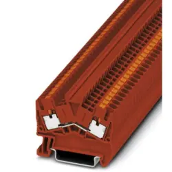 Through terminal block, push-in connection, 0.14-4.0 mm², 2 pole, 24 A, 8 kV, red, 1037083