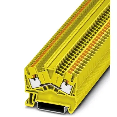Through terminal block, push-in connection, 0.14-4.0 mm², 2 pole, 24 A, 8 kV, yellow, 1037084 - 1