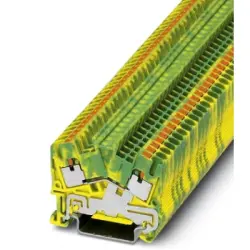 Protective conductor terminal, push-in connection, 0.14-4.0 mm², 2 pole, 8 kV, yellow/green, 3211867