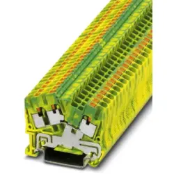Protective conductor terminal, push-in connection, 0.14-4.0 mm², 3 pole, 8 kV, yellow/green, 3211935