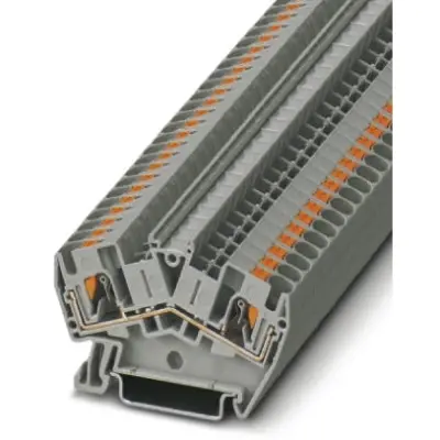 Through terminal block, push-in connection, 0.2-6.0 mm², 2 pole, 32 A, 8 kV, gray, 3213601 - 1