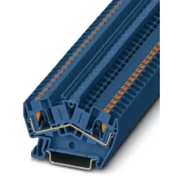 Through terminal block, push-in connection, 0.2-6.0 mm², 2 pole, 32 A, 8 kV, blue, 3213602