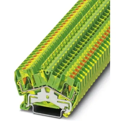 Protective conductor terminal, push-in connection, 0.2-6.0 mm², 2 pole, 8 kV, yellow/green, 3213603 - 1
