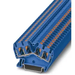 Through terminal block, push-in connection, 0.2-6.0 mm², 4 pole, 32 A, 8 kV, blue, 3213608