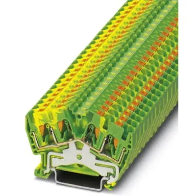 Protective conductor terminal, push-in connection, 0.2-6.0 mm², 4 pole, 8 kV, yellow/green, 3213609 - 1