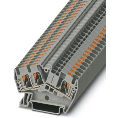 Through terminal block, push-in connection, 0.2-6.0 mm², 3 pole, 32 A, 8 kV, gray, 3213604 - 1