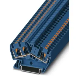 Through terminal block, push-in connection, 0.2-6.0 mm², 3 pole, 32 A, 8 kV, blue, 3213605