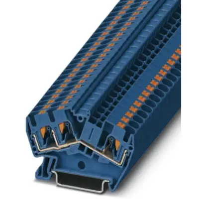 Through terminal block, push-in connection, 0.2-6.0 mm², 3 pole, 32 A, 8 kV, blue, 3213605 - 1
