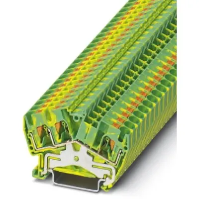 Protective conductor terminal, push-in connection, 0.2-6.0 mm², 3 pole, 8 kV, yellow/green, 3213606 - 1