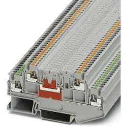 Through terminal block, push-in connection, 0.14-1.5 mm², 4 pole, 9 A, 6 kV, gray, 3210356