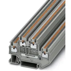 Double level terminal, push-in connection, 0.14-1.5 mm², 4 pole, 16 A, 6 kV, gray, 3208511
