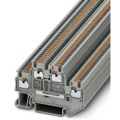 Double level terminal, push-in connection, 0.14-1.5 mm², 4 pole, 16 A, 6 kV, gray, 3208511 - 1