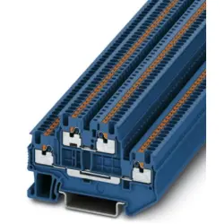 Double level terminal, push-in connection, 0.14-1.5 mm², 4 pole, 16 A, 6 kV, blue, 3208524