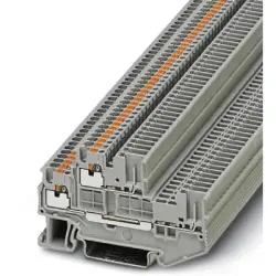 Double level terminal, push-in connection, 0.14-1.5 mm², 4 pole, 16 A, 6 kV, gray, 3212439