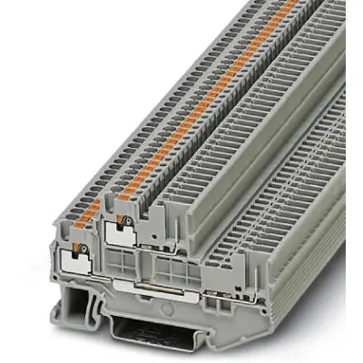 Double level terminal, push-in connection, 0.14-1.5 mm², 4 pole, 16 A, 6 kV, gray, 3212439 - 1