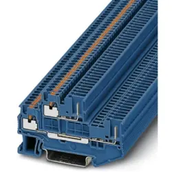 Double level terminal, push-in connection, 0.14-1.5 mm², 4 pole, 16 A, 6 kV, blue, 3212442