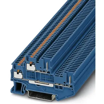Double level terminal, push-in connection, 0.14-1.5 mm², 4 pole, 16 A, 6 kV, blue, 3212442 - 1