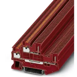 Double level terminal, push-in connection, 0.14-1.5 mm², 4 pole, 16 A, 6 kV, red, 3212443