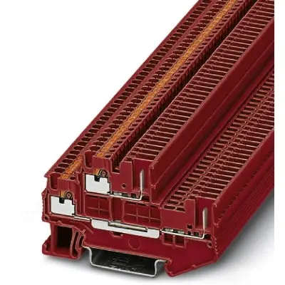 Double level terminal, push-in connection, 0.14-1.5 mm², 4 pole, 16 A, 6 kV, red, 3212443 - 1